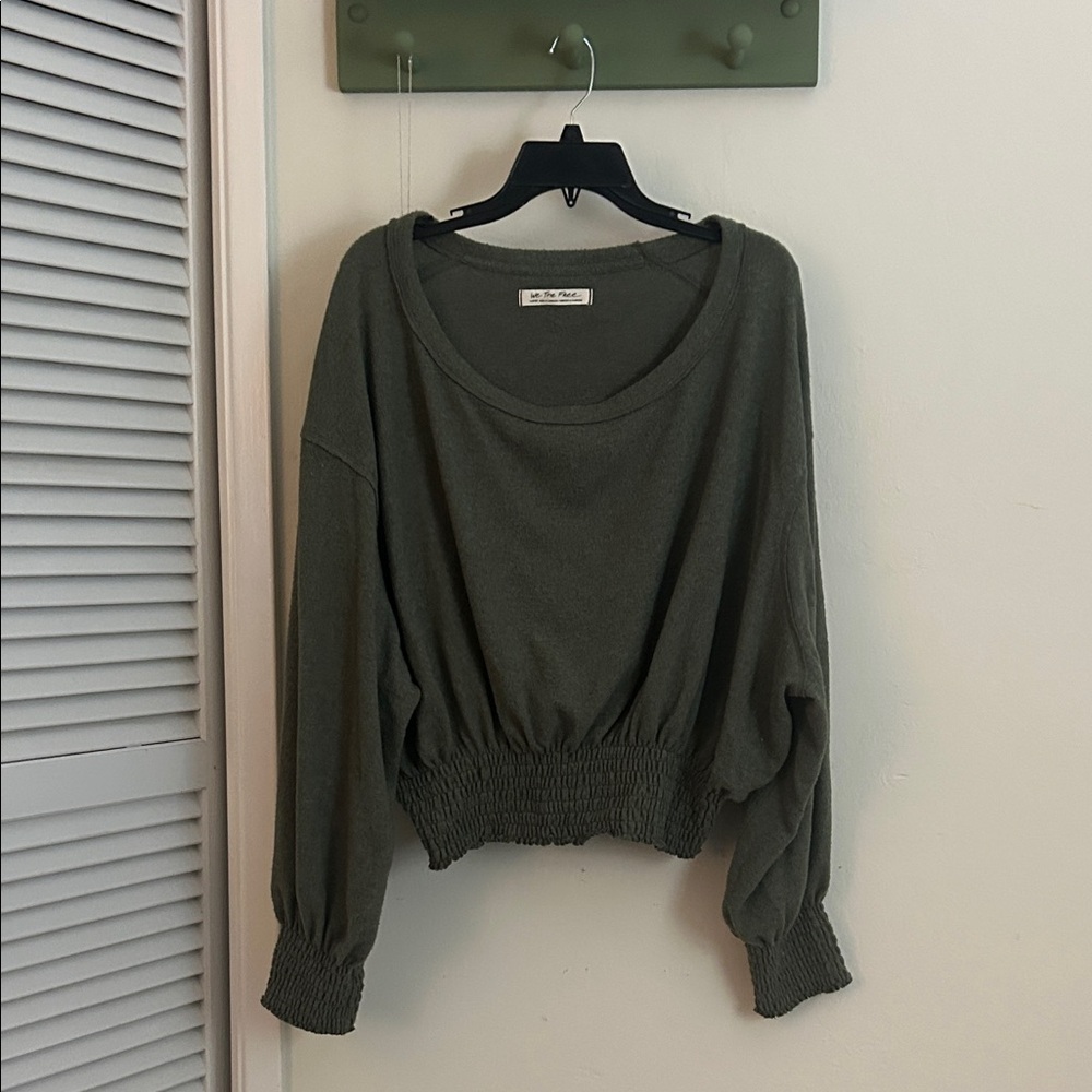 Free People Olive Green Cropped Top